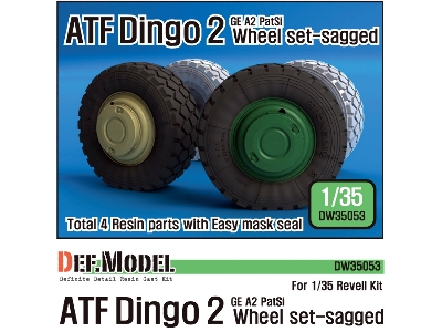 Dingo 2 Atf Sagged Wheel Set (For Revell 1/35) - image 1