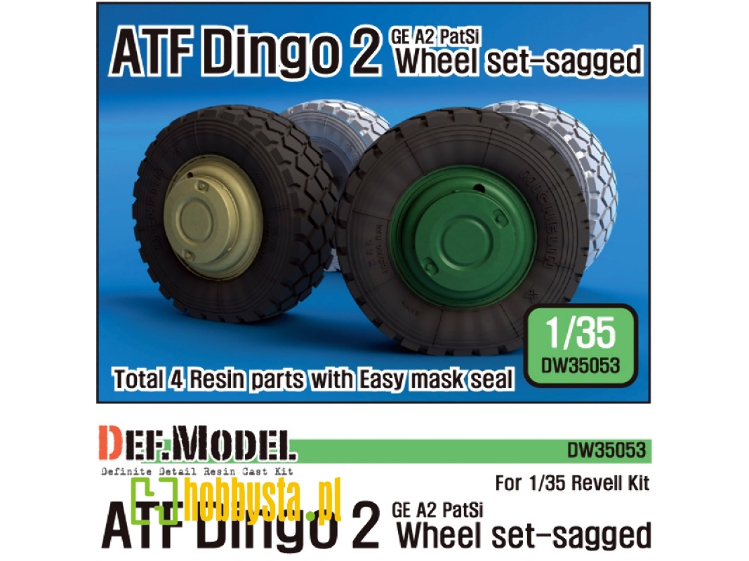 Dingo 2 Atf Sagged Wheel Set (For Revell 1/35) - image 1