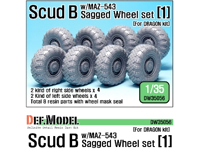 Scud B W/Maz-543 Sagged Wheel Set 1 (For Dragon 1/35) - image 1