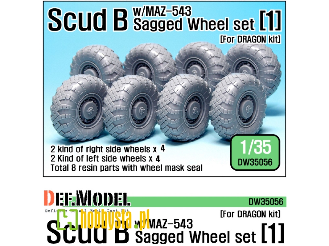 Scud B W/Maz-543 Sagged Wheel Set 1 (For Dragon 1/35) - image 1