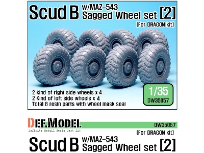 Scud B W/Maz-543 Sagged Wheel Set 2 (For Dragon 1/35) - image 1