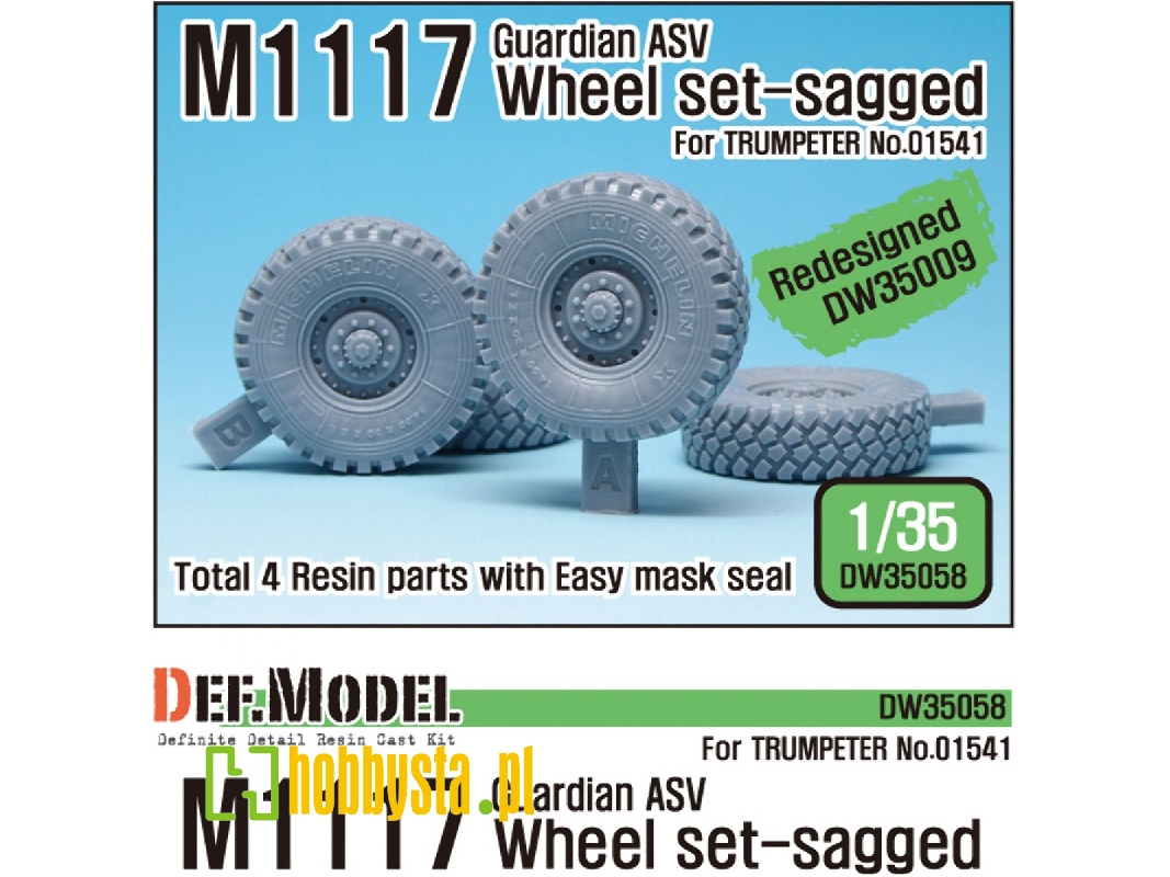 Us M1117 Guardian Asv Sagged Wheel Set (For Trumpeter 1/35) - image 1