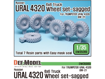 Russian Ural-4320 Truck / Bm21 Sagged Wheel Set (For Trumpeter 1/35) - image 1