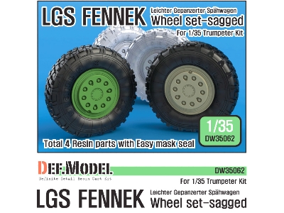 German Lgs Fenneck Sagged Wheel Set (For Trumpeter 1/35) - image 1