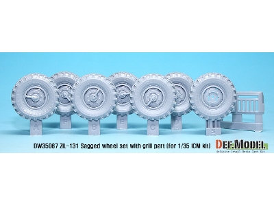 Zil-131 Sagged Wheel Set With Correct Grill Parts (For Icm 1/35) - image 2