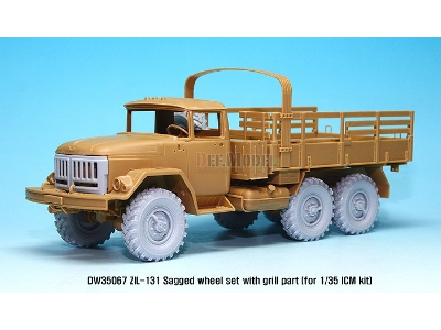 Zil-131 Sagged Wheel Set With Correct Grill Parts (For Icm 1/35) - image 4
