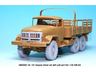 Zil-131 Sagged Wheel Set With Correct Grill Parts (For Icm 1/35) - image 5