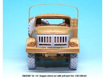 Zil-131 Sagged Wheel Set With Correct Grill Parts (For Icm 1/35) - image 6
