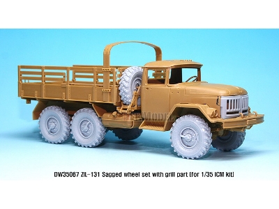 Zil-131 Sagged Wheel Set With Correct Grill Parts (For Icm 1/35) - image 7