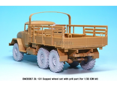 Zil-131 Sagged Wheel Set With Correct Grill Parts (For Icm 1/35) - image 10