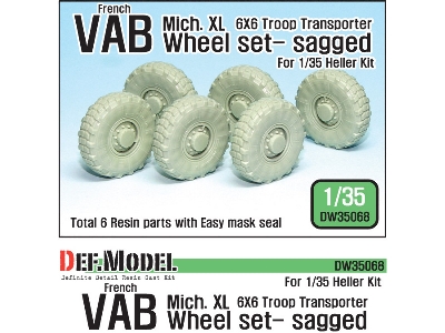 French Vab Sagged Wheel Set 1-mich. Xl (For Heller 1/35 6 Wheel Included) - image 1