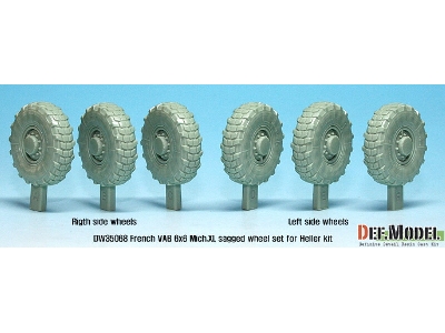 French Vab Sagged Wheel Set 1-mich. Xl (For Heller 1/35 6 Wheel Included) - image 3