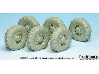 French Vab Sagged Wheel Set 1-mich. Xl (For Heller 1/35 6 Wheel Included) - image 4