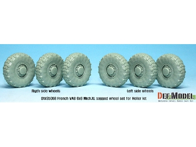 French Vab Sagged Wheel Set 1-mich. Xl (For Heller 1/35 6 Wheel Included) - image 6