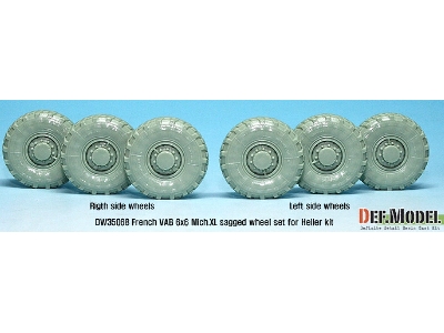 French Vab Sagged Wheel Set 1-mich. Xl (For Heller 1/35 6 Wheel Included) - image 7