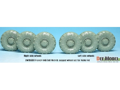 French Vab Sagged Wheel Set 1-mich. Xl (For Heller 1/35 6 Wheel Included) - image 8