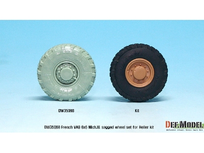 French Vab Sagged Wheel Set 1-mich. Xl (For Heller 1/35 6 Wheel Included) - image 9