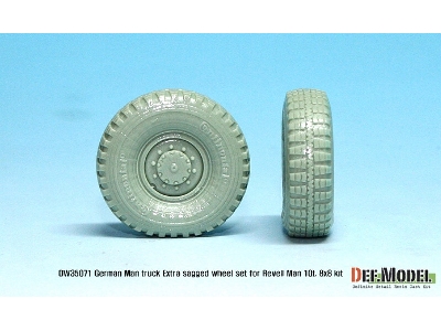 German Man Milgl Truck Extra 2ea Sagged Wheel Set (For Revell Man 10t 1/35) - image 3