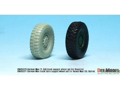 German Man Milgl Truck Extra 2ea Sagged Wheel Set (For Revell Man 10t 1/35) - image 5