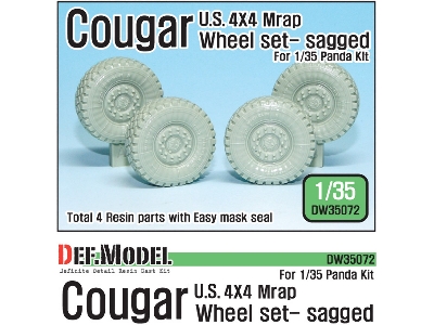 Us Cougar 4x4 Mrap Sagged Wheel Set (For Panda 1/35) - image 1