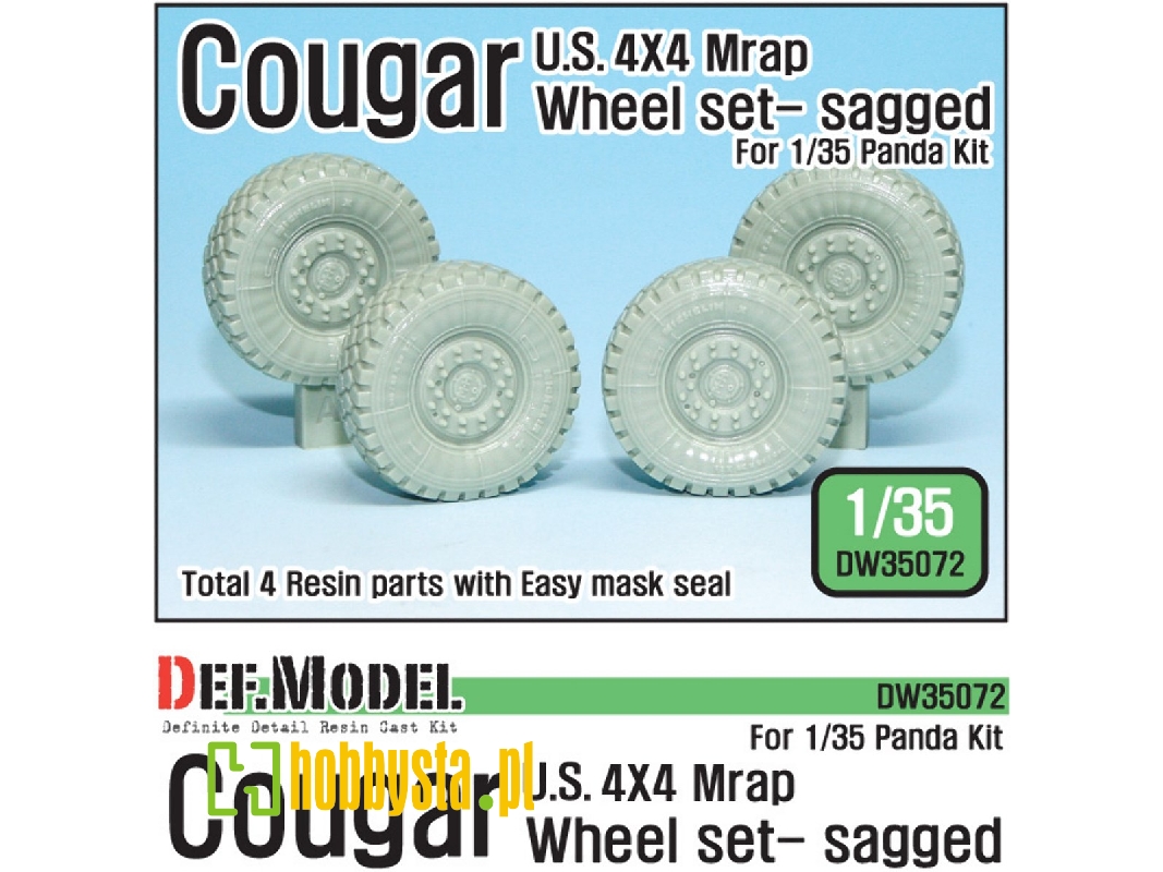 Us Cougar 4x4 Mrap Sagged Wheel Set (For Panda 1/35) - image 1