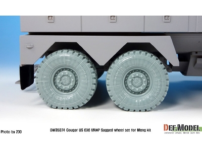 Us Cougar 6x6 Mrap Sagged Wheel Set - 2 Spare Wheel (For Meng 1/35) - image 4