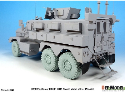 Us Cougar 6x6 Mrap Sagged Wheel Set - 2 Spare Wheel (For Meng 1/35) - image 9