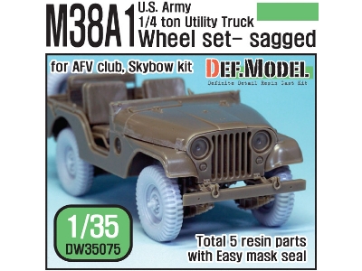 Us M38a1 4x4 Truck Sagged Wheel Set (For Afv Club 1/35) - image 1
