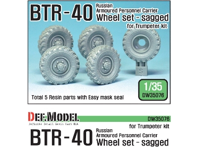 Russian Btr-40 Sagged Wheel Set (For Trumpeter 1/35) - image 1