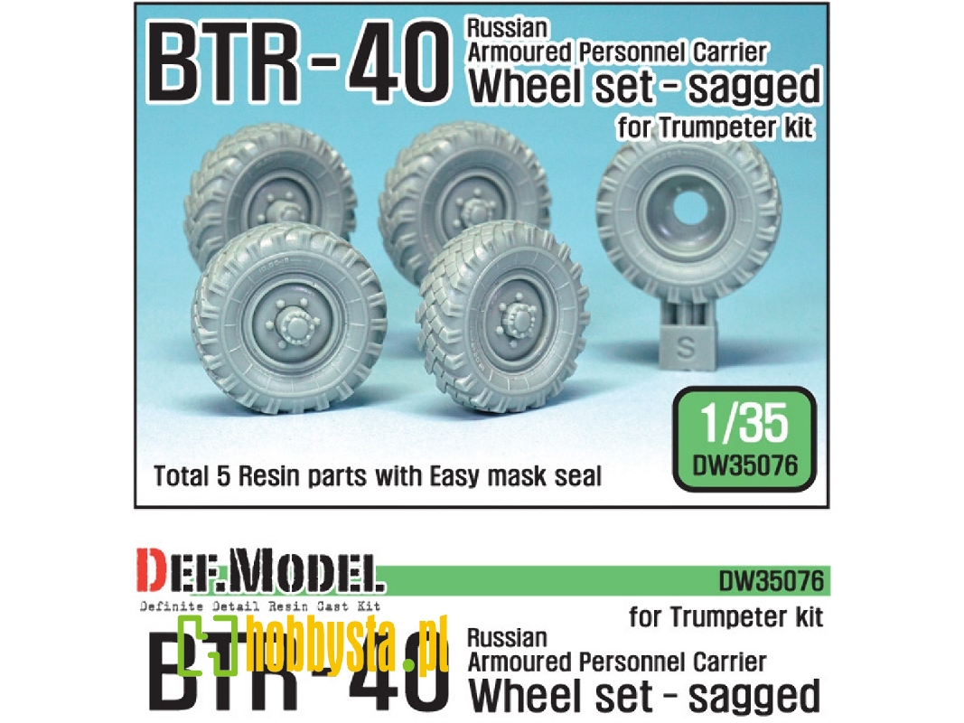 Russian Btr-40 Sagged Wheel Set (For Trumpeter 1/35) - image 1