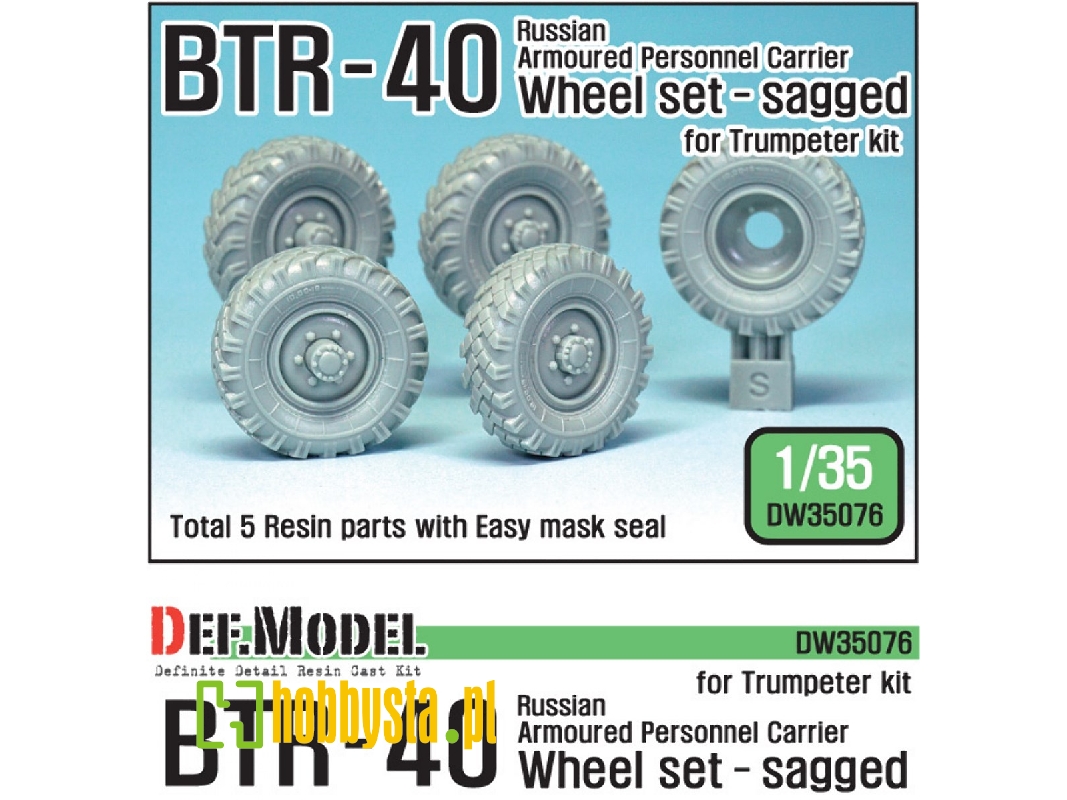 Russian Btr-40 Sagged Wheel Set (For Trumpeter 1/35) - image 1 Russian Btr-40 Sagged Wheel Set (For Trumpeter 1/35) - image 1