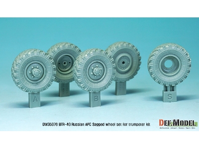 Russian Btr-40 Sagged Wheel Set (For Trumpeter 1/35) - image 3