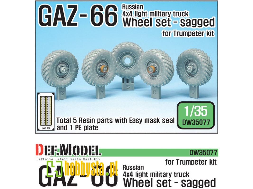 Russian Gaz-66 Sagged Wheel Set (For Trumpeter 1/35) - image 1