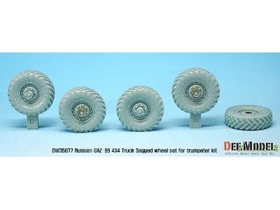 Russian Gaz-66 Sagged Wheel Set (For Trumpeter 1/35) - image 3