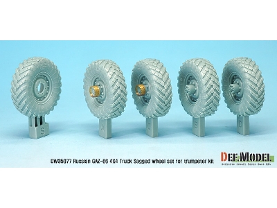Russian Gaz-66 Sagged Wheel Set (For Trumpeter 1/35) - image 5