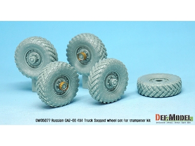 Russian Gaz-66 Sagged Wheel Set (For Trumpeter 1/35) - image 7