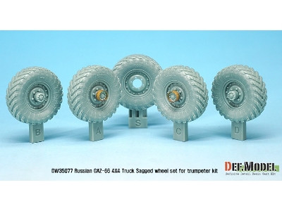 Russian Gaz-66 Sagged Wheel Set (For Trumpeter 1/35) - image 8