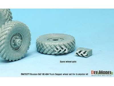 Russian Gaz-66 Sagged Wheel Set (For Trumpeter 1/35) - image 9