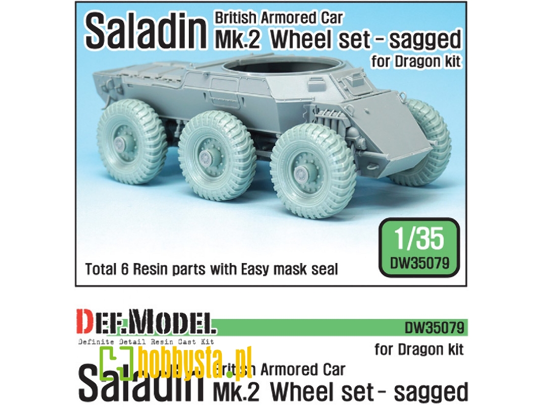 British Saladin Mk.Ii Sagged Wheel Set (For Dragon 1/35) - image 1
