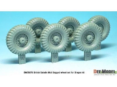 British Saladin Mk.Ii Sagged Wheel Set (For Dragon 1/35) - image 2