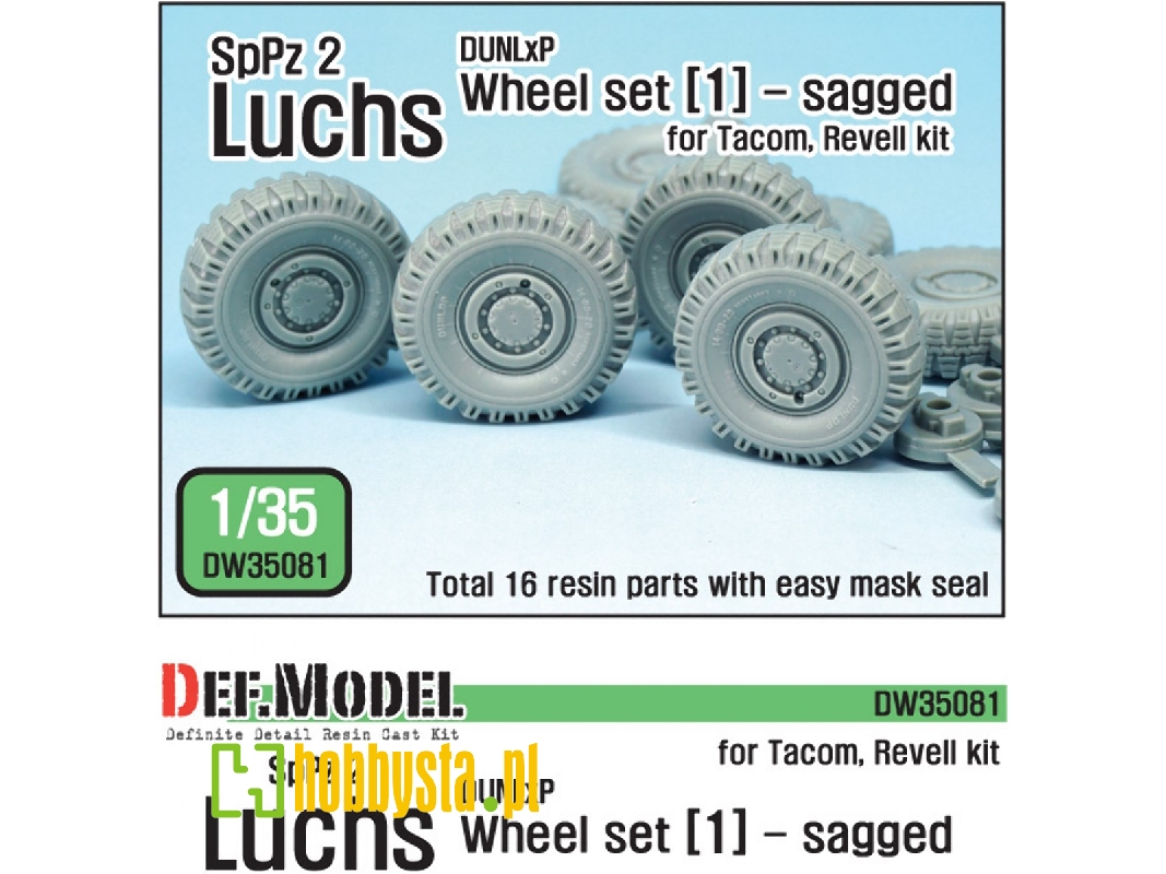 German Luchs 8x8 Dunlxp Sagged Wheel Set-1 (For Takom/Revell 1/35) - image 1 German Luchs 8x8 Dunlxp Sagged Wheel Set-1 (For Takom/Revell 1/35) - image 1