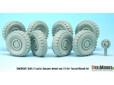 German Luchs 8x8 Dunlxp Sagged Wheel Set-1 (For Takom/Revell 1/35) - image 3