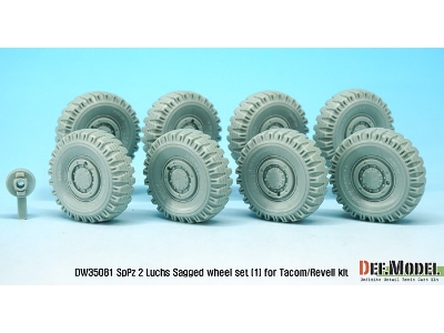 German Luchs 8x8 Dunlxp Sagged Wheel Set-1 (For Takom/Revell 1/35) - image 4