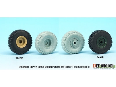 German Luchs 8x8 Dunlxp Sagged Wheel Set-1 (For Takom/Revell 1/35) - image 6