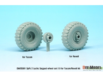 German Luchs 8x8 Dunlxp Sagged Wheel Set-1 (For Takom/Revell 1/35) - image 7