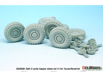 German Luchs 8x8 Dunlxp Sagged Wheel Set-1 (For Takom/Revell 1/35) - image 9