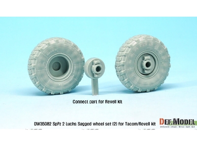 German Luchs 8x8 Mich.Xl Sagged Wheel Set-2 (For Tacom/Revell 1/35) - image 7