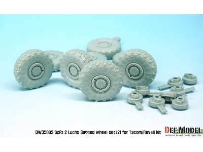 German Luchs 8x8 Mich.Xl Sagged Wheel Set-2 (For Tacom/Revell 1/35) - image 9