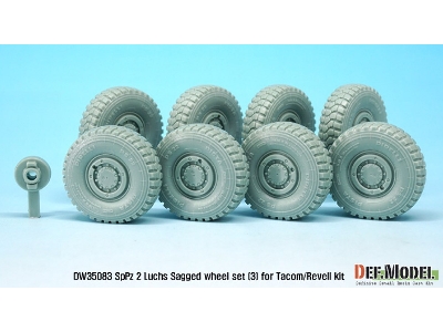 German Luchs 8x8 Pirxlli Sagged Wheel Set-3 (For Tacom/Revell 1/35) - image 4