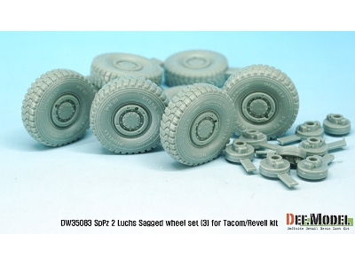 German Luchs 8x8 Pirxlli Sagged Wheel Set-3 (For Tacom/Revell 1/35) - image 9